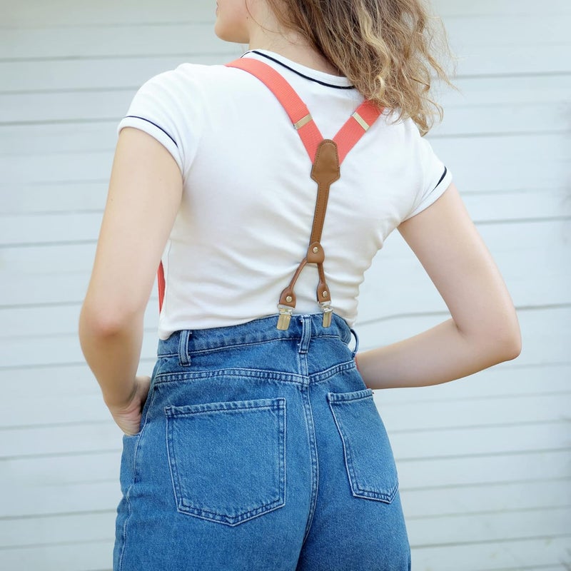 Action Ward Store Women's Suspenders - 1" Width - Y Back 4 Clip Skinny Ladies Suspenders - Image 3